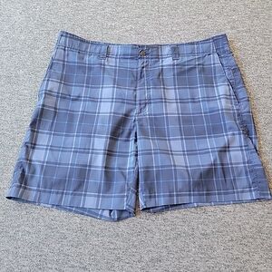 Callaway Shorts Men's 38 Blue Plaid Performance Golf Stretch Opti-Dri Inseam 7